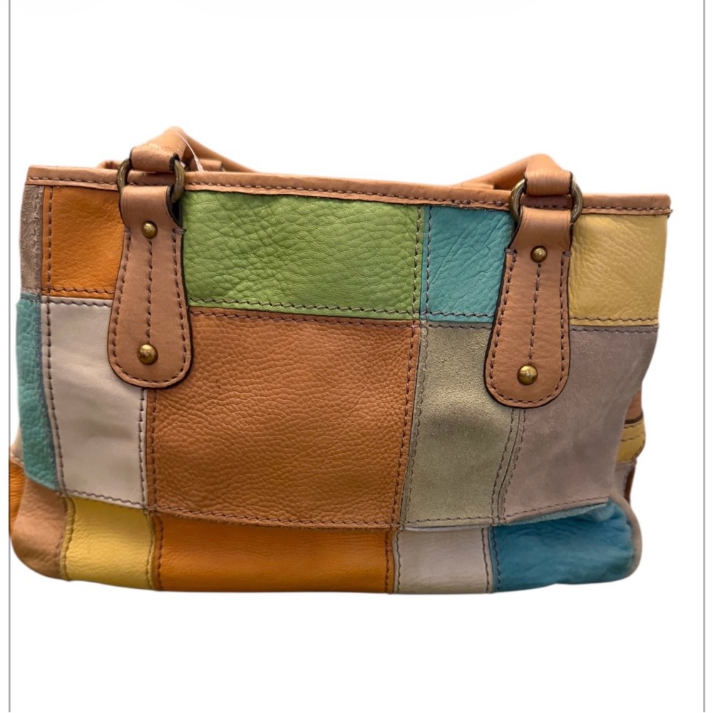 Fossil Rare Vintage Patchwork Leather & Suede Bag - Multicolor - Picture 2 of 9